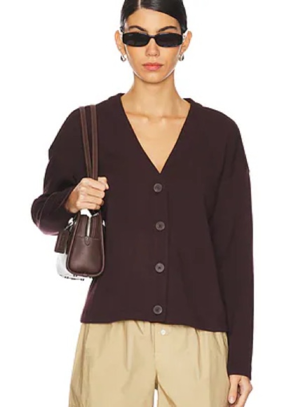 🆕NWT SPANX AirEssentials Cardigan Plum Brown Luxe Travel Lounge Quiet Luxury ✨